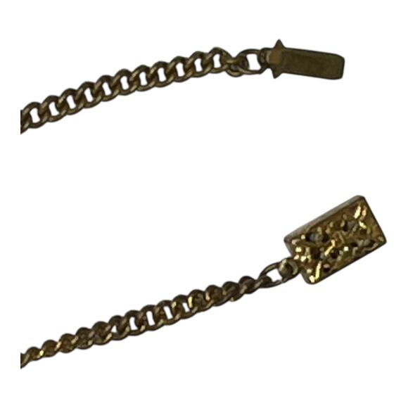 Vintage Japan Gold Tone Chain Bracelet w/ Enamel Painted Red Rose Pendant – 7" - Picture 5 of 10